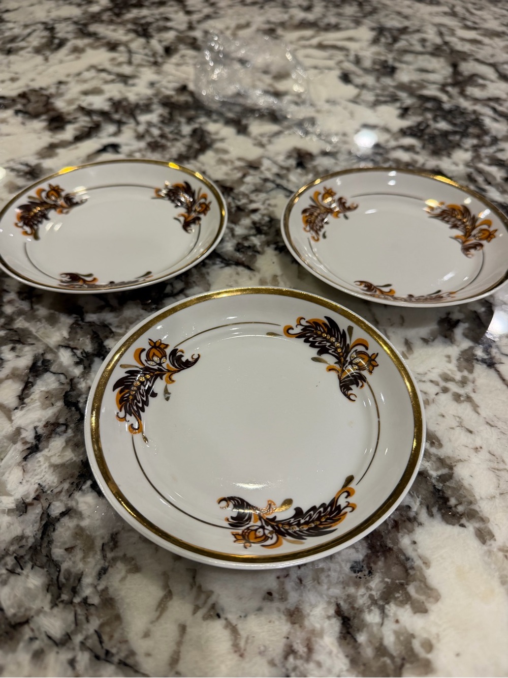 Vintage Riga Porcelain Factory "Marianna" 5-Inch Side / Bread Plate Qty 3